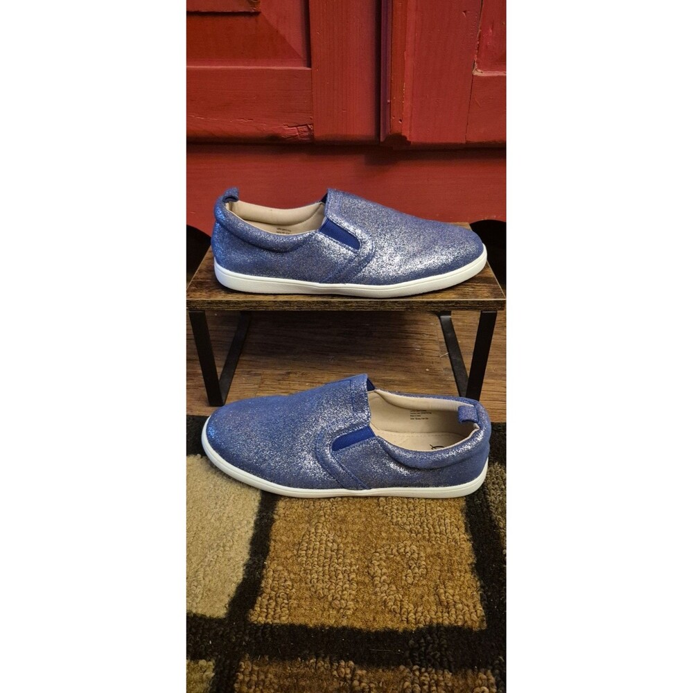 NEW Monkey Feet Sze 39 W 8.5 Blue Sparkle Comfort Shoes Tennis Athletic Walking